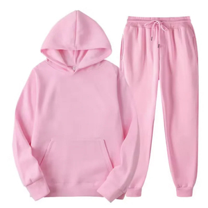<b>Men's</b> Hooded Sweatshirt Drawstring <b>Pants</b> 2-Piece Sets for Running Autumn Sportswear Solid Pattern <b>Men</b> Women's Track Suits - Product Image 5