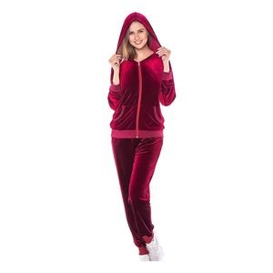 Conjunto Deportivo de Terciopelo para Mujer 2026, Sudadera con Capucha y Pantalones de Chándal de Poliéster/Algodón para Gimnasio, Entrenamiento Deportivo, Conjunto de Dos Piezas - Product Image 5