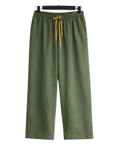 Ensemble deux pièces décontracté pour femme : chemise gris clair et pantalon gris foncé à jambes larges, en coton et lin, coupe ample, vêtements d'été, OEM - Product Image 2