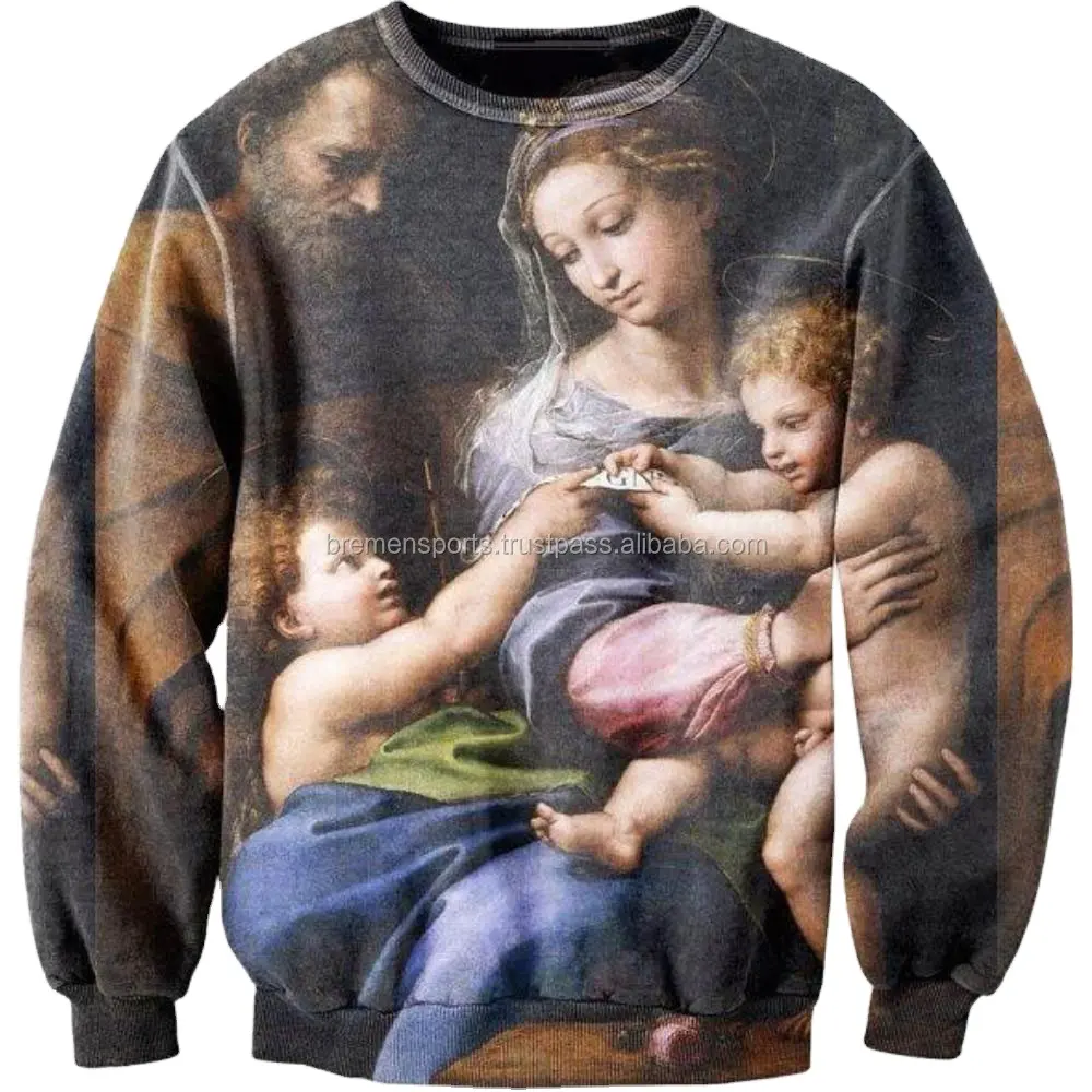 Fast Delivery Full Sublimation crew neck Sweater 3d Hoodies Christmas