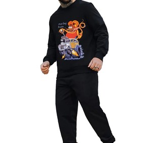 Survêtement décontracté à capuche pour homme RAPID SPORTS, imprimé, en mélange polyester/coton respirant et écologique, idéal pour l'hiver – Vente en gros - Product Image 1
