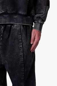 Pantalon de survêtement homme personnalisé avec logo, effet vieilli, double taille, délavé à l'acide, évasé, délavé soleil, coupe ample 2025 - Product Image 5