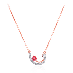 GLEAMORA ENTERPRISE - Colgante de Diamante Cultivado en Laboratorio en Oro Rosa, Diseño de Ojo Turco, Corte Brillante, Joyería de 18K para Mujer, Uso Diario, a la Moda - Product Image 1
