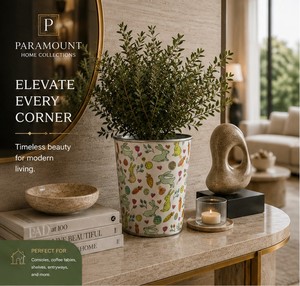 Pot de fleurs vintage en métal écologique avec revêtement en poudre, design moderne pour une utilisation en intérieur et en extérieur avec jardinière - Product Image 1