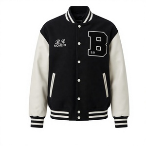 Custom <b>Brown</b> Letterman <b>Jacket</b> with Green Chenille B Patch & B.R INDUSTRY Embroidery | Premium Wool <b>Leather</b> Sleeve Varsity <b>Jacket</b> - Product Image 6
