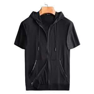 2025 <b>Men's</b> Casual Summer <b>Short</b>-<b>Sleeved</b> Zippered <b>Hoodie</b> Quick Drying & Breathable Versatile Solid Color Fashion - Product Image 1
