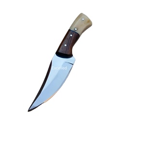 Cuchillo de caza de acero inoxidable 440C personalizado, desollador de hoja fija hecho a mano con mango de madera y hueso de 3mm de espesor - Product Image 2