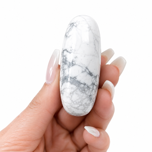 Natural White Howlite Palm <b>Stone</b> Polished Oval 6cm <b>Worry</b> <b>Stone</b> Healing Crystal Pocket <b>Stone</b> Meditation Reiki Feng Shui Wholesale - Product Image 5