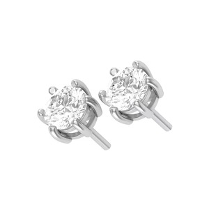Boucles d'oreilles clous en diamants de laboratoire authentiques de deux carats chacun, 4 carats au total, en or massif 14 carats, taille E-VVS2, sertissage à griffes, bijoux très demandés - Product Image 2