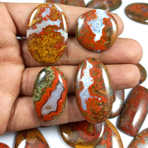 Lot de cabochons en agate naturelle, formes et tailles variées, pierres précieuses en vrac pour la fabrication de bijoux, prix de gros - Product Image 1