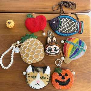 Popular Coin Pouch Handmade Beaded Coin Purse with Detachable <b>Ring</b> for Gameday Money Storage and Cards - Product Image 2