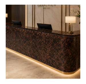 Granito Marrón Bronceado, Patrones Cristalinos Marrón Café y Negro, Superficie de Encimera de Piedra Natural Única de Primera Calidad para Interiores - Product Image 1