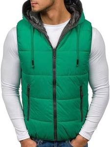Gilet matelassé réversible moderne pour homme, patchwork, écologique, sans manches, chaud, pour l'extérieur, vêtements d'hiver - Product Image 2