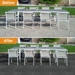 Set di 27 Piastrelle Incastrabili in Plastica 30x30 cm, Pavimentazione Impermeabile per Interni ed Esterni, Patio - Product Image 6