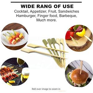 Palillos de bambú de 6 pulgadas, paquete de 200 unidades, para cócteles, aperitivos, brochetas de frutas, sándwiches, barbacoas y bocadillos - Product Image 2