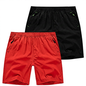 Shorts de bain en toile écologiques pour hommes, séchage rapide, respirants, taille mi-haute élastique avec poches, couleur unie gris sport noir - Product Image 6