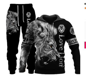 Conjuntos Deportivos de Sudadera con Capucha para Hombre MANWA LEATHERS, Personalizados, Ecológicos, Transpirables, de Poliéster/Algodón, con Estampado Animal 3D - Product Image 4