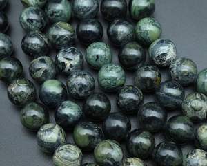 Lot en gros de perles de pierres précieuses naturelles en jaspe vert, rondes, facettées, calibrées, non traitées et certifiées pour la joaillerie - Product Image 4