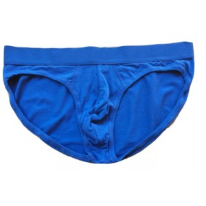Men Mid-Rise Solid Blue <b>Boxer</b> Briefs 100% Cotton Knitted Seamless Breathable Eco-Friendly Everyday Wear - Product Image 1