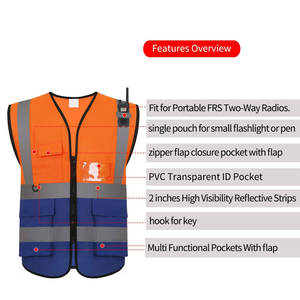 Gilet de sécurité réfléchissant haute visibilité pour moto, vêtements de travail réfléchissants, gilet de travail multi-poches pour hommes - Product Image 5