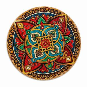Round Bohemian Mandala Place <b>Mat</b> Handmade Washable Medium Thickness Home Decor - Product Image 1
