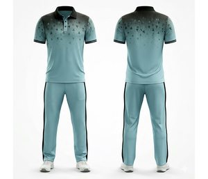 Uniforme de Cricket Personalizado con Estampado por Transferencia, Transpirable, Ligero, 220g, para Hombre, Negro y Verde, Poliéster, Secado Rápido, Conjunto de Jersey y Pantalón - Product Image 5