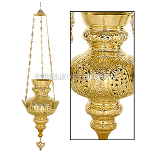 Lampe à huile suspendue pour veille chrétienne |   Lampe de sanctuarium en laiton – DOUBLE VEE EXPORTS - Product Image 2