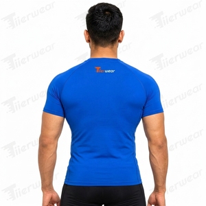 Wholesale <b>Men's</b> Quick Dry Fitness <b>Compression</b> <b>Shirt</b> Polyester Tights Bodybuilding Breathable Muscle <b>Compression</b> <b>Shirt</b> for <b>Men</b> - Product Image 4