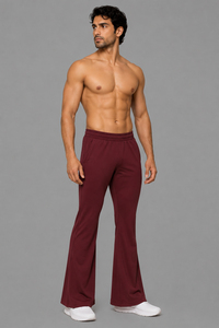 Pantalones de Yoga para Hombre con Pierna Ancha, Cintura Elástica, Poliéster y Algodón, Ropa Deportiva, Leggings Acampanados, Pantalón Deportivo Ajustado para Hombre - Product Image 3