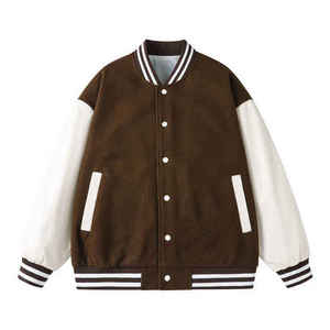 Good Quality Men's Baseball <b>Jackets</b> With <b>Leather</b> Sleeves Wholesale <b>Long</b> Sleeve <b>Leather</b> Windproof Quilted Men Varsity <b>Jacket</b> - Product Image 1