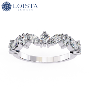 Certified Cvd Lab Grown Created Diamond 14k 18k Solid Gold Eternity Wedding Band <b>Ring</b> <b>for</b> Women <b>Man</b> Zig Zag high finishing - Product Image 4