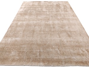 Alfombra de Bambú y Seda Tejida a Mano en Color Beige – Alfombra Moderna Minimalista de Lujo - Product Image 4