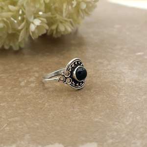 Brass Handmade 925 Sterling Silver Black Onyx Oxidized Tribal Boho <b>Statement</b> <b>Ring</b> - Product Image 4