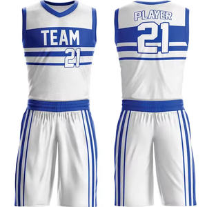 100% Cotton Men's Basketball Uniform Sets Spring/Summer Sublimation Printing Breathable Fabric Drawstring Closure Custom Team - Product Image 1