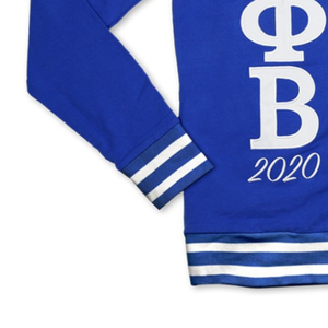 Cardigan universitaire Zeta Phi Beta 1920 pour femme, bleu et blanc, boutonné, en tricot, style veste de sororité avec poches - Product Image 3