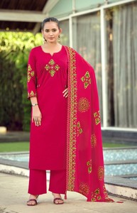 Salwar Kameez Casual para Mujer en Algodón Bombay con Trabajo de Hilo y Bordado a Mano para Todas las Temporadas - Product Image 6