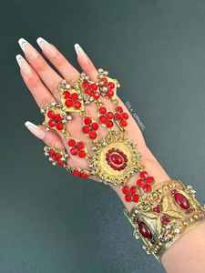 Bracelet afghan fait main de haute qualité, design personnalisé et magnifique, ensembles de bijoux vintage plaqués argent pour mariage 2026 - Product Image 2