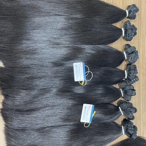 Extensiones de Cabello Natural Liso Disponibles en Paquetes de Trama, Cabello Humano Vietnamita de Doble Trama, Muy Brillante, Negro Natural - Product Image 2