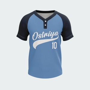 Camiseta Deportiva de Béisbol con Estampado OEM, Diseño Personalizado Unisex, Dos Botones, Softball, 100% Poliéster, Secado Rápido, Cuello en V, Manga Corta - Product Image 3