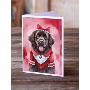 Newfoundland My Valentine Cartes de vœux Pack de 8 capricieux A7 Taille 5x7 Cartes vierges avec enveloppes - Product Image 2