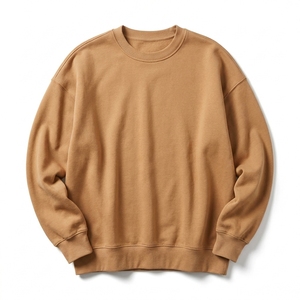 เสื้อสเวตเชิ้ตคอกลมโอเวอร์ไซส์สำหรับผู้หญิง สีพื้น แขนยาวทรงหลวม ผ้าฝ้ายถัก 100% ระบายอากาศได้ดี สไตล์ลำลองสำหรับฤดูใบไม้ร่วง - Product Image 2