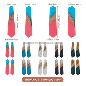 Pendientes de resina de madera minimalistas chapados en oro Diseños clásicos únicos-Estilos de aro de gota de tachuelas para fiesta - Product Image 5