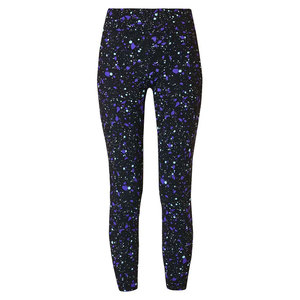 Leggings de yoga taille haute réfléchissants écologiques sans coutures, longueur intégrale, avec panneau en maille texturée côtelée, extensibles dans les quatre sens, en Spandex, séchage rapide - Product Image 6