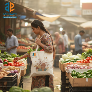 Durable Cotton Bags Reusable Eco-Friendly Simple Design Drawstring Closure 5-10kg Capacity Carrying Shopping <b>Storage</b> Travel - Product Image 6