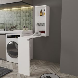 Mesa Plegable Blanca Rincon Valley con Almacenamiento en la Pared, Solución Conveniente y que Ahorra Espacio - Product Image 3