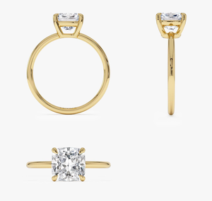 Anillo de Diamante Cultivado en Laboratorio con Corte Cojín, Certificado por IGI, Chapado en Oro, para Aniversario de Bodas - Product Image 3