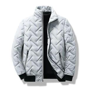 <b>Men</b> Beige Puffer <b>Jacket</b> Hood Breathable Front <b>Warm</b> Quilted Polyester Fiber Multiple Pockets Winter Outerwear Outdoor Casual - Product Image 3