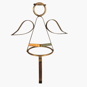 Vintage Gold Metal Angel <b>Stocking</b> <b>Holder</b> Large 12 inch feltsocks - Product Image 5
