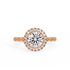 Bague de fiançailles solitaire en argent 925 avec halo de diamants de laboratoire de 2 carats, bijoux de mariée, conception personnalisée, vente en gros OEM - Product Image 1