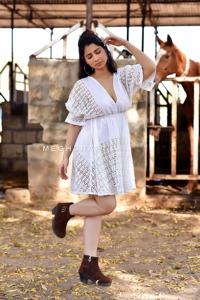 Mode bohème printemps écologique taille naturelle imprimé floral robe longueur au sol-broderie schiffli-plage/centre de villégiature/vacances - Product Image 5